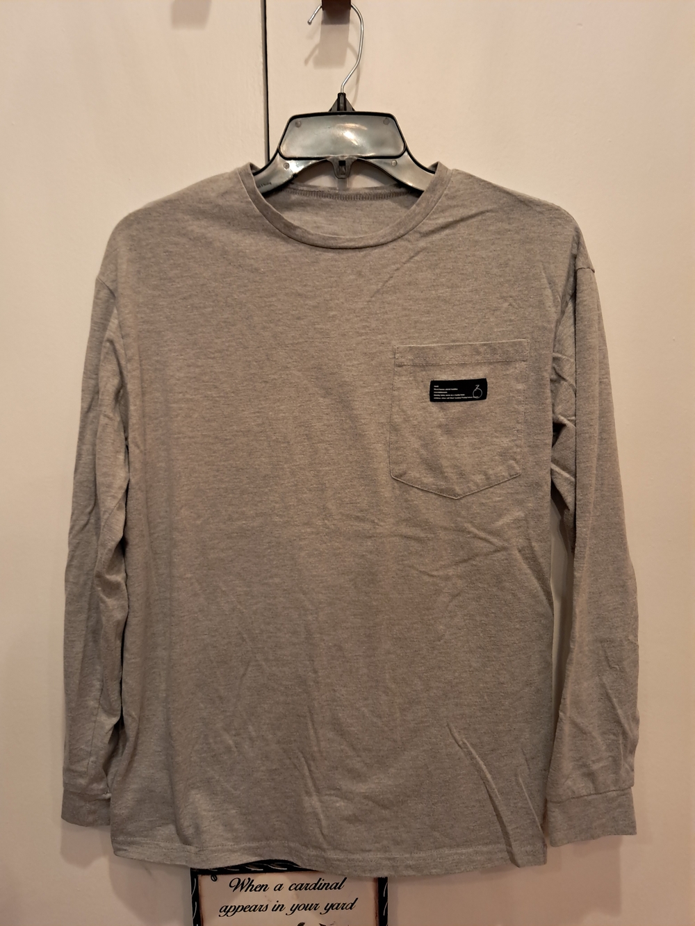 Men's Long Sleeve Pocket Tee - Light Heather Gray